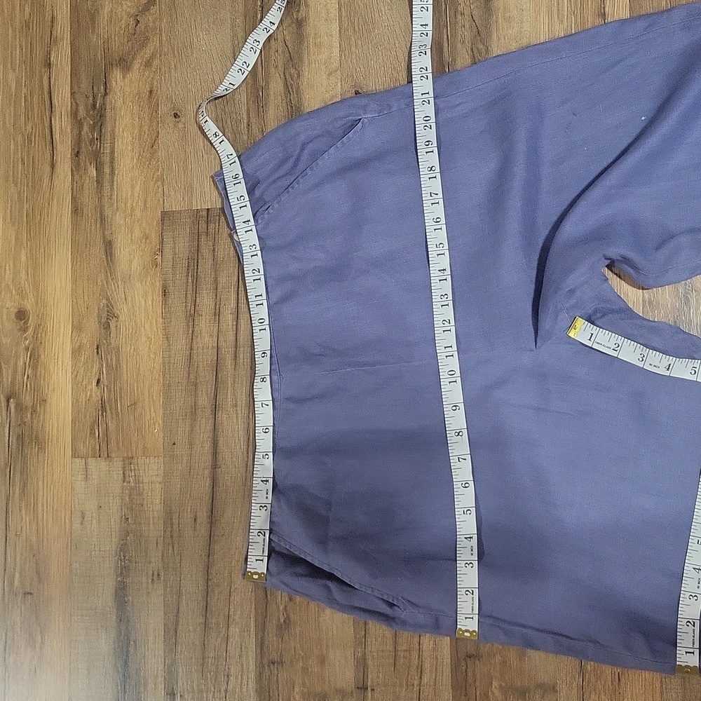 MARISA CHRISTINA Periwinkle Blue Linen Lagenlook 2 Piece Shirt/Jacket & Pants - Picture 16 of 17
